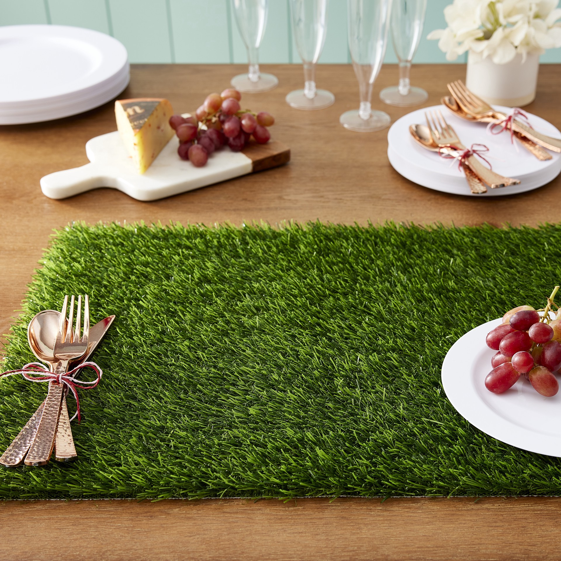 slide 2 of 5, Green Grass Placemat By Celebrate It, 14 in x 20 in