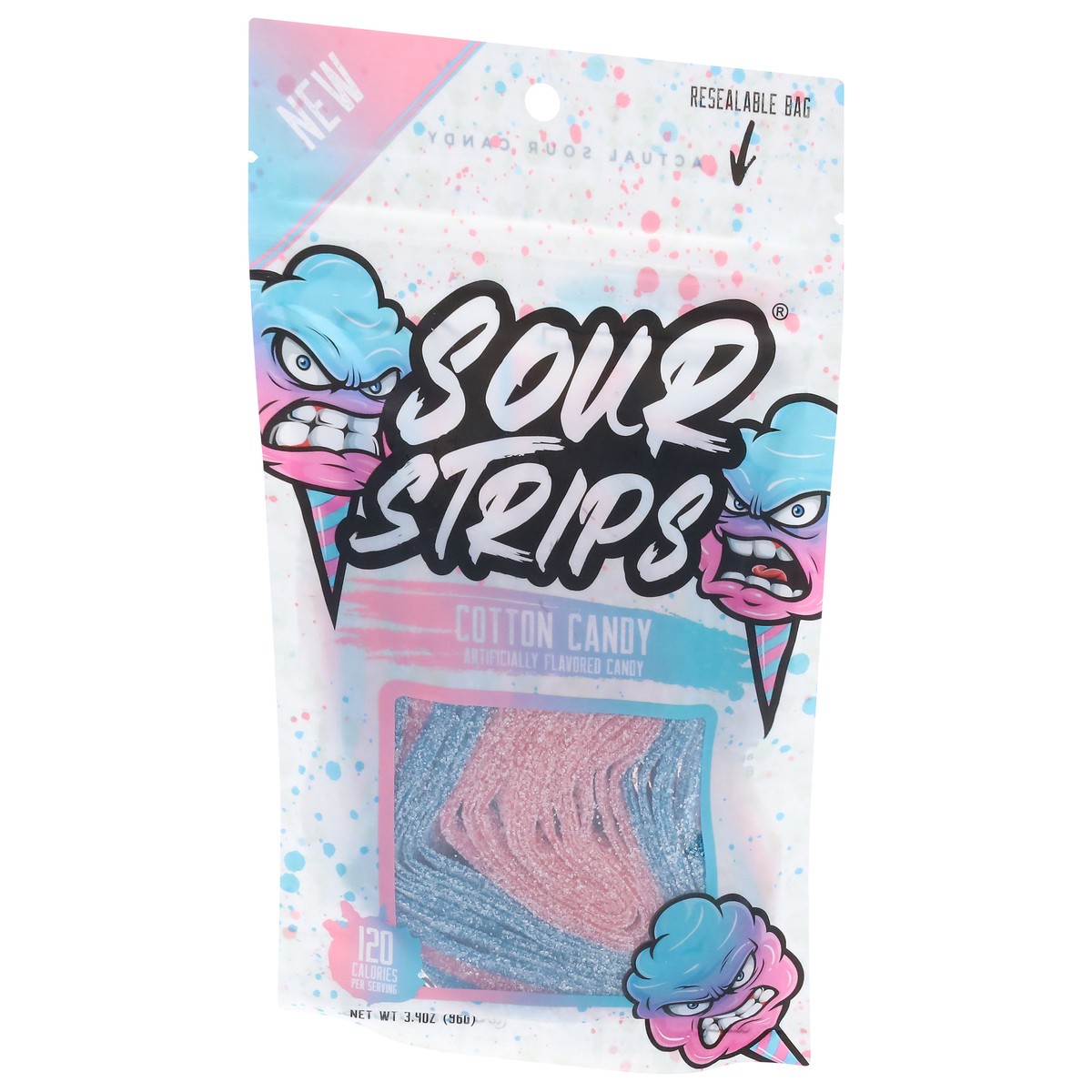 slide 8 of 12, Sour Strips Cotton Candy Candy - 3.4 oz, 3.4 oz