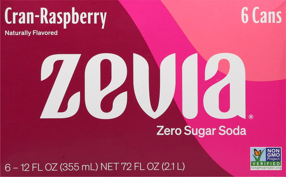 slide 3 of 13, Zevia Zero Sugar Cran-Raspberry Soda - 6 ct, 6 ct; 12 oz