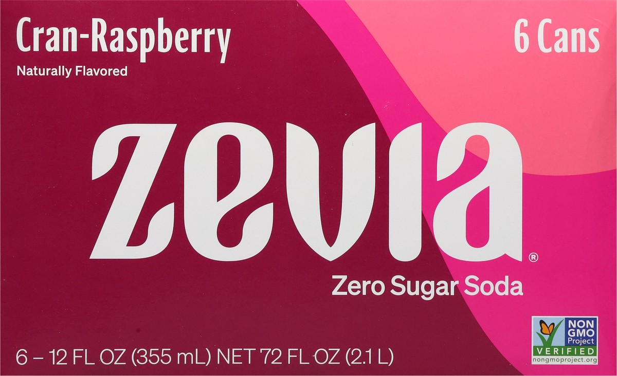 slide 6 of 13, Zevia Zero Sugar Cran-Raspberry Soda - 6 ct, 6 ct; 12 oz