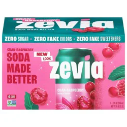 Zevia Zero Sugar Cran-Raspberry Soda - 6 ct