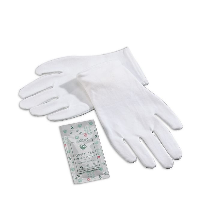 slide 1 of 1, Earth Therapeutics Gloves Moisturizing White, 1 ct