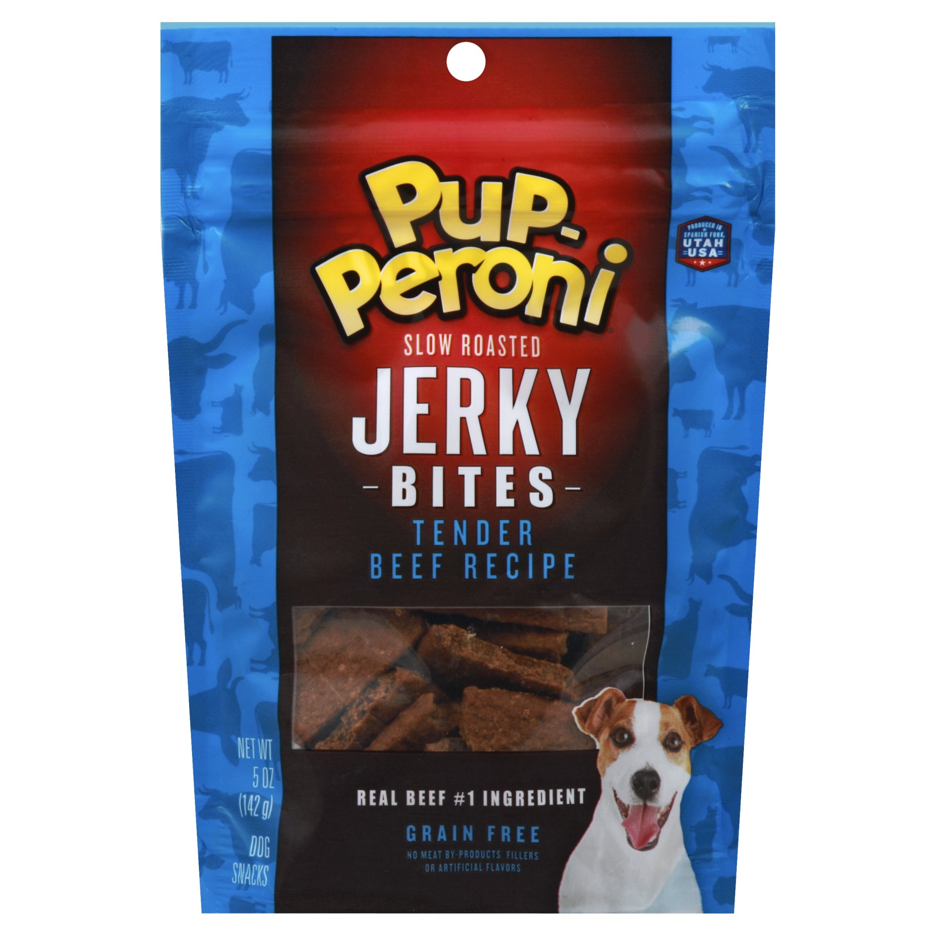 slide 1 of 1, Pup-Peroni Jerky Bites, Tender Beef Recipe, Grain-Free Dog Treats, 5 oz