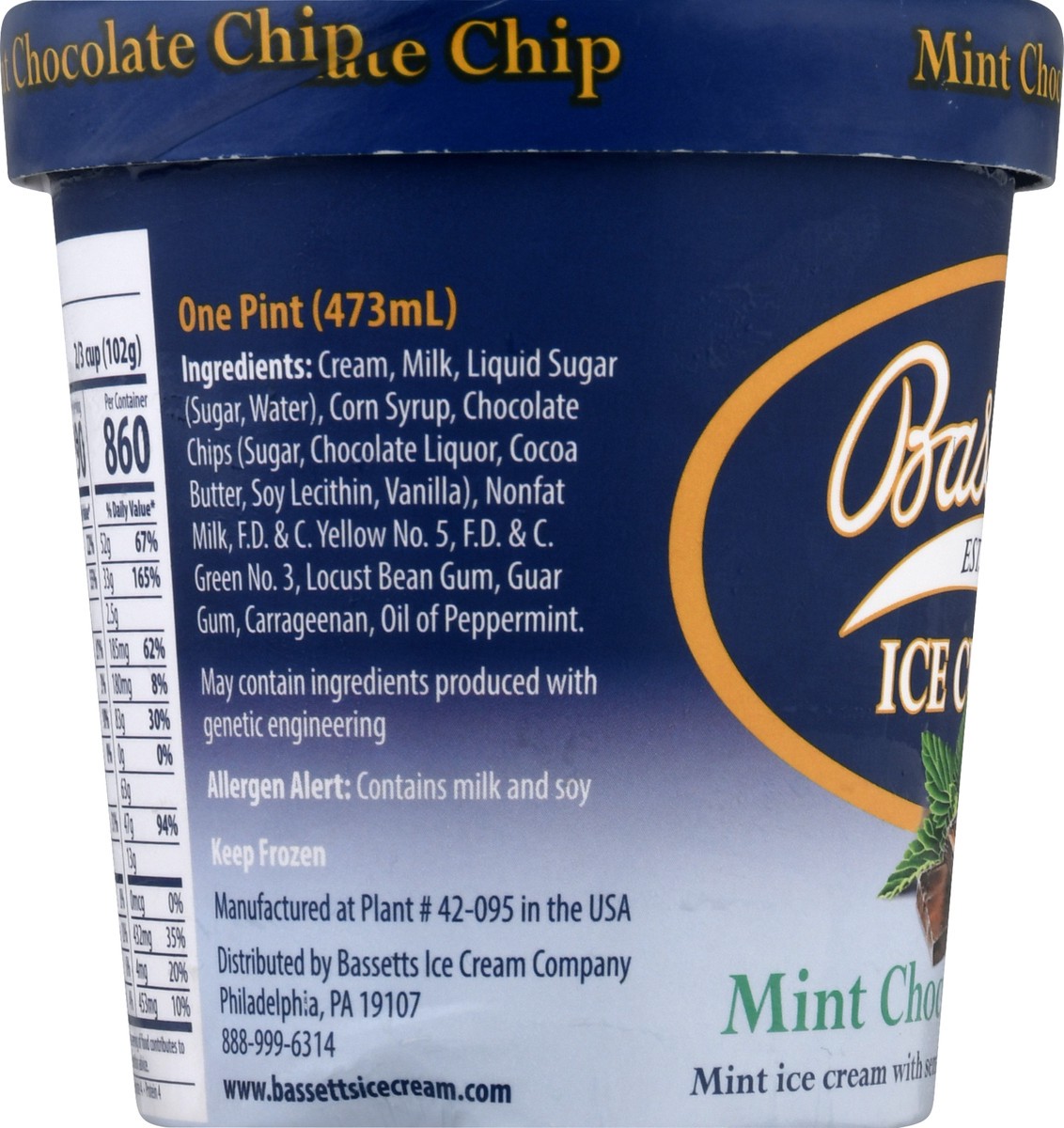 slide 8 of 13, Bassetts Mint Chocolate Chip Ice Cream 1 pt, 1 pint