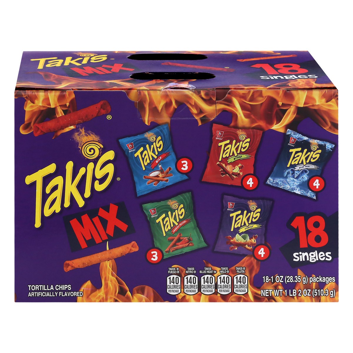 slide 1 of 9, Takis Mix Tortilla Chips 18 ea, 18 ct