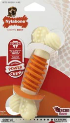 Nylabone Pro Action Dental Power Chew Durable Dog Toy Bacon Medium/Wolf - Up to 35 lbs (1 Count)