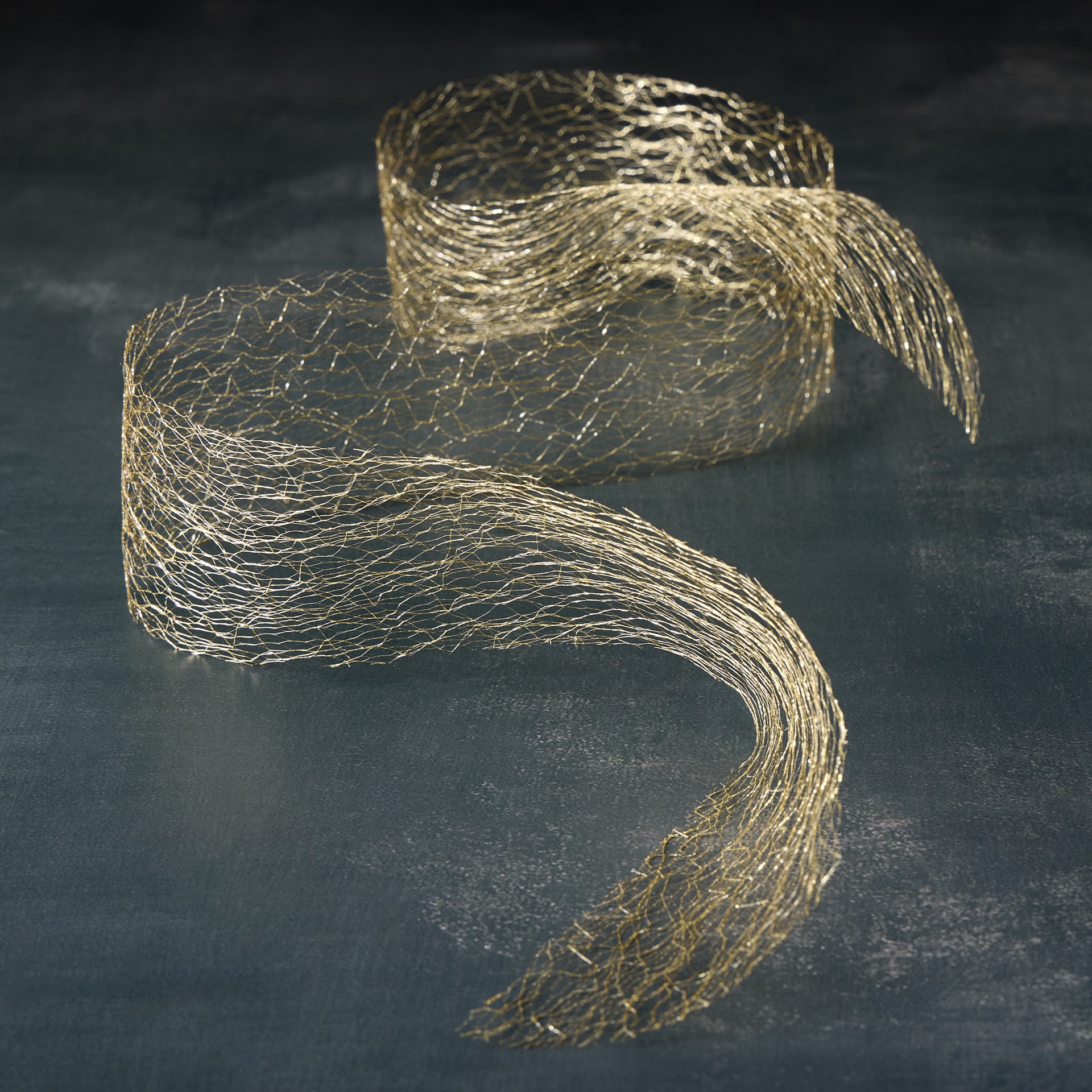 slide 2 of 2, 2.5" X 10yd. Gold Mesh Ribbon By Celebrate It Classic, 2.5 in x 10 yd