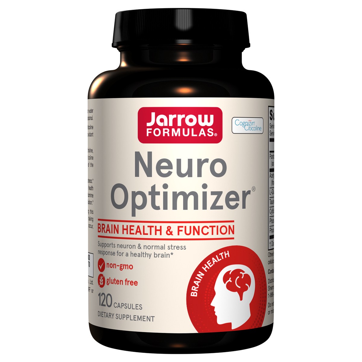 slide 1 of 4, Jarrow Formulas Neuro Optimizer - Dietary Supplement - Brain Health & Antioxidant Support - Includes 7 Neuro Nutrients - Gluten Free - 120 Capsules - 30 Servings, 120 ct