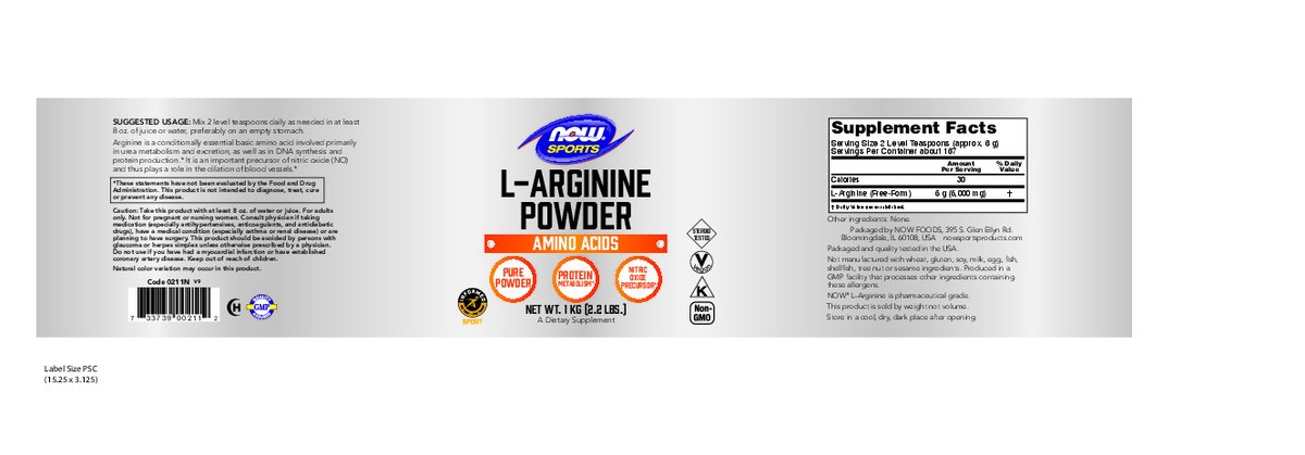 slide 2 of 8, NOW L-Arginine Powder - 2.2 lbs., 2.2 lb