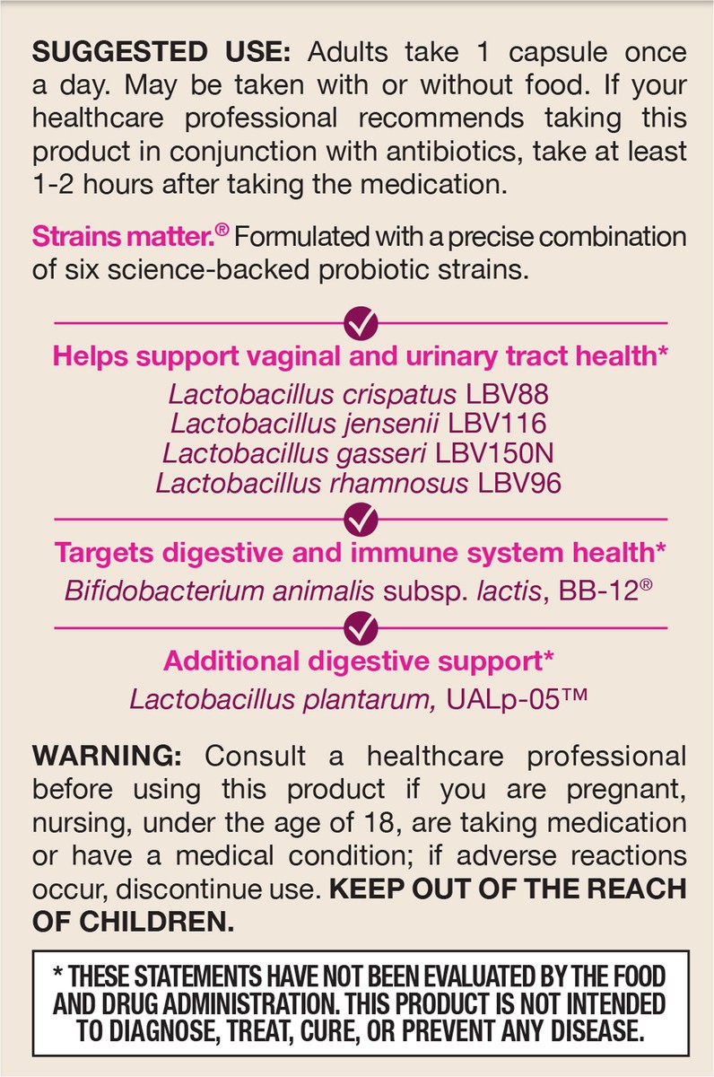slide 4 of 5, Jarrow Formulas Fem-Dophilus Advanced - Women's Probiotic Supplement - 10 Billion CFU - Supports Vaginal, Urinary Tract & Digestive Health - 2 Clinically Studied Strains - Non-GMO - Gluten Free, 30 ct
