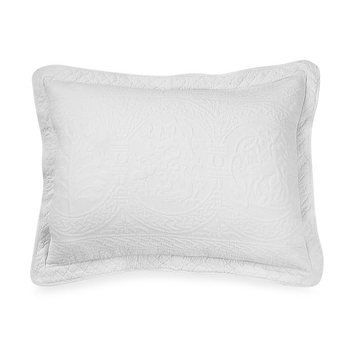 slide 1 of 1, Williamsburg William and Mary Matelasse Standard Pillow Sham - White, 1 ct