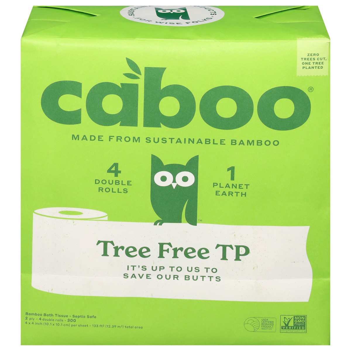 slide 2 of 4, Caboo 2 Ply Double Rolls Bamboo Bath Tissue 4 - 300 Pack, 4 ct