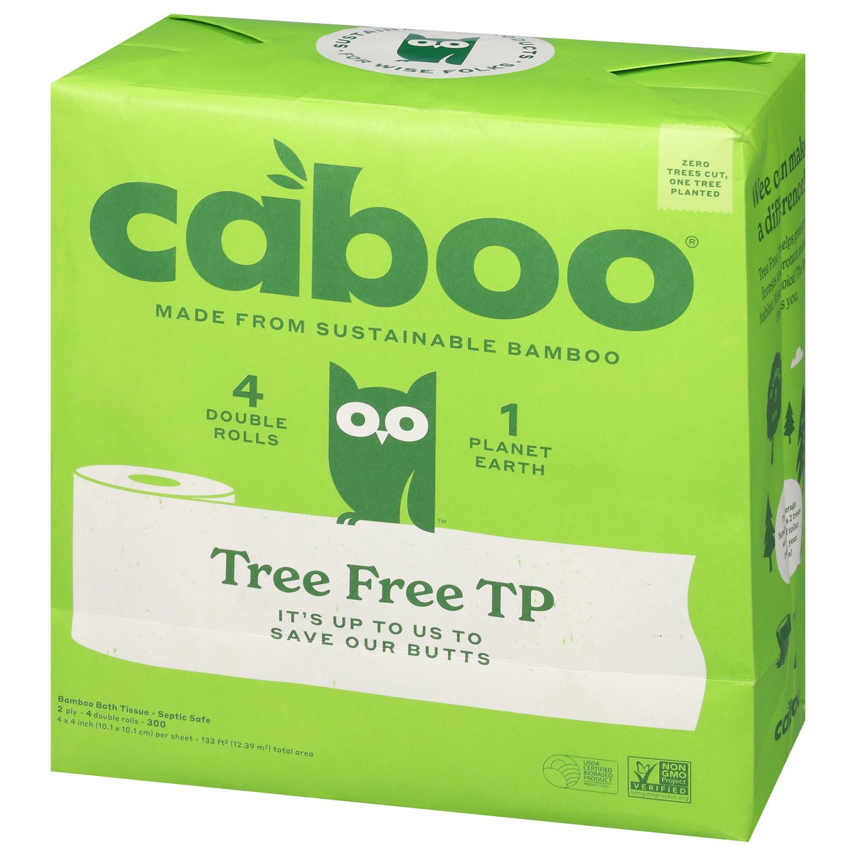 slide 4 of 4, Caboo 2 Ply Double Rolls Bamboo Bath Tissue 4 - 300 Pack, 4 ct
