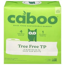 Caboo 2 Ply Double Rolls Bamboo Bath Tissue 4 - 300 Pack