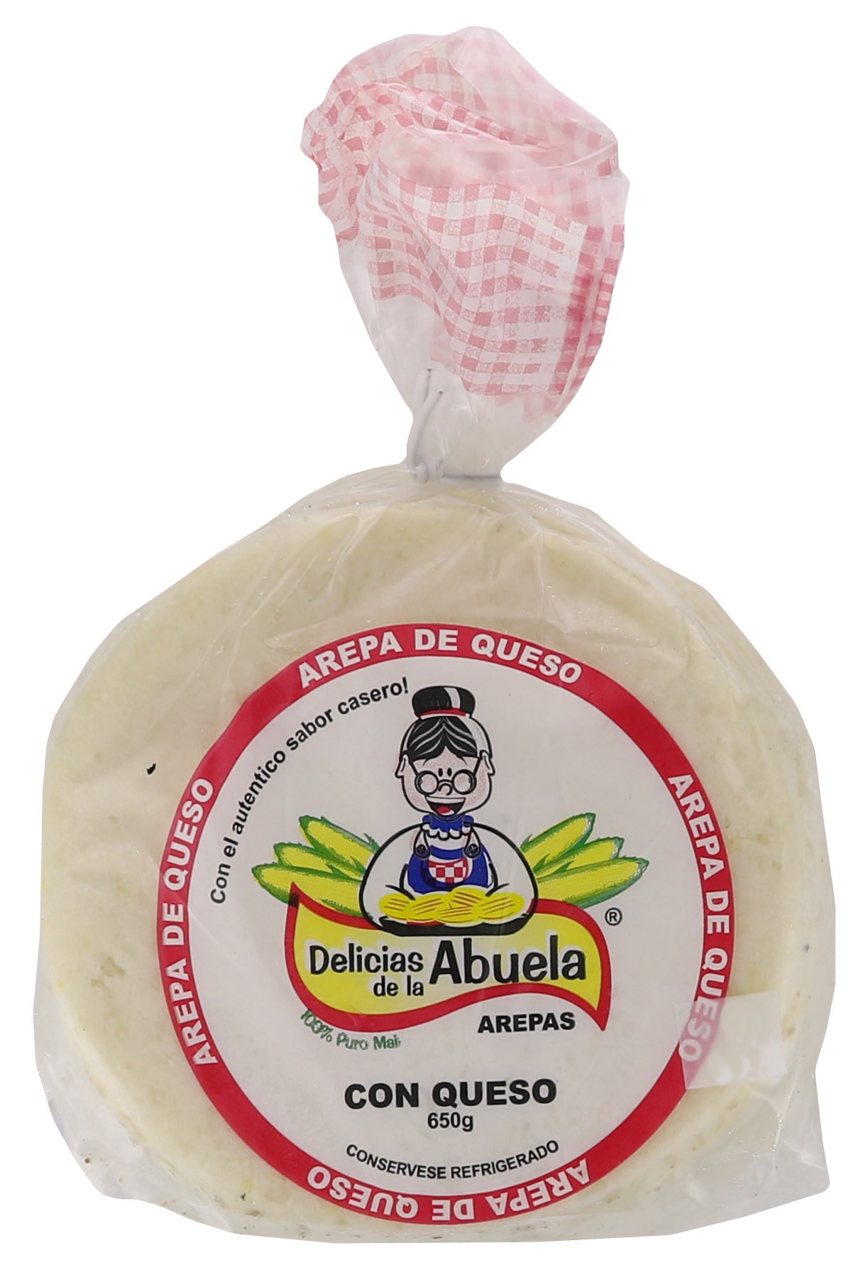 slide 1 of 1, Del Ab Delicias De La Abuela 100% Pure Maize Arepa De Queso With Cheese, 650 gram