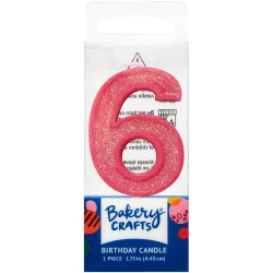 Decopac Six Birthday Candle Cake Decoration - Pink