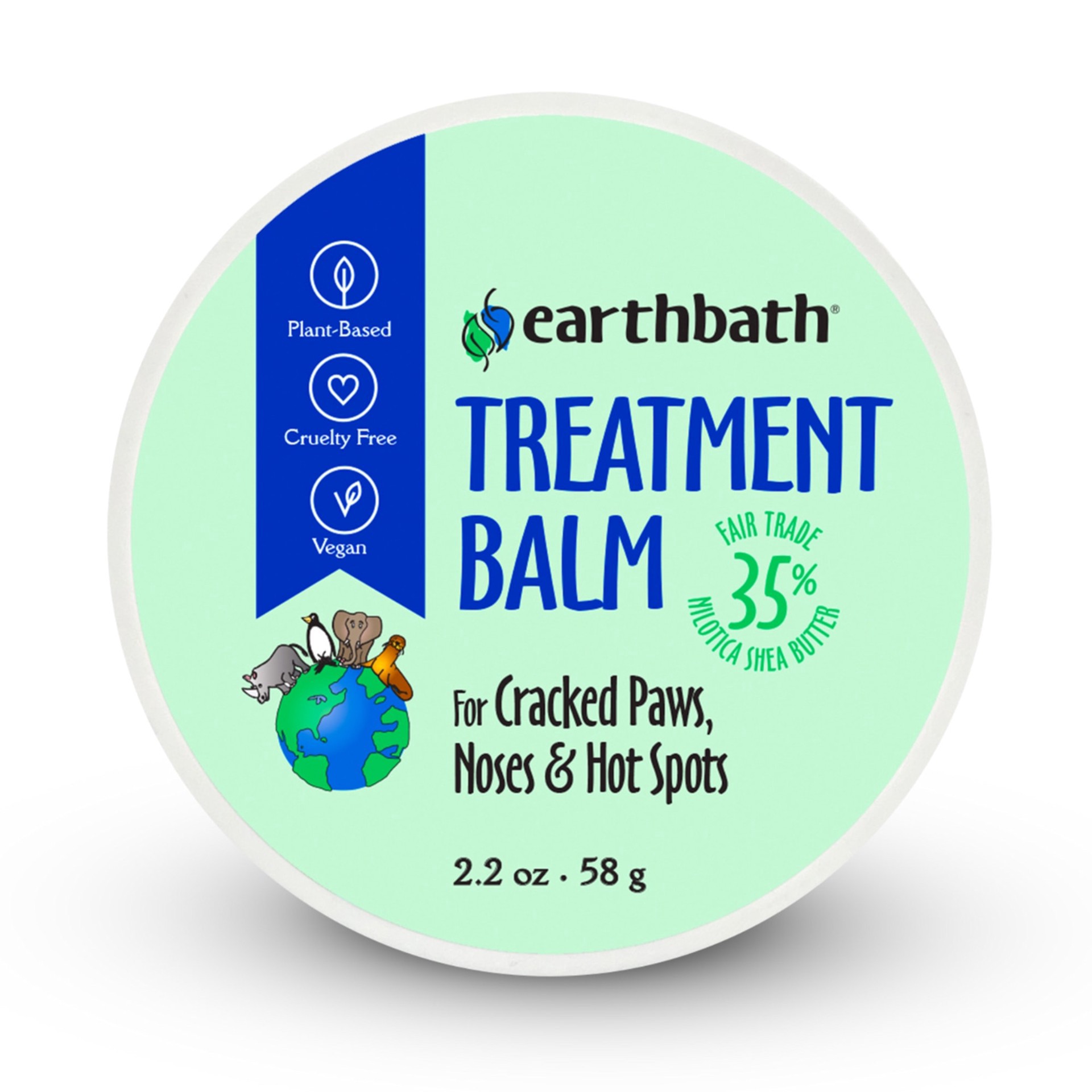 slide 1 of 1, Earthbath Treatment Balm with Fair Trade Shea Butter for Cracked Paws, Noses & Hot Spots for Dogs, 2.2 oz., 2.2 oz