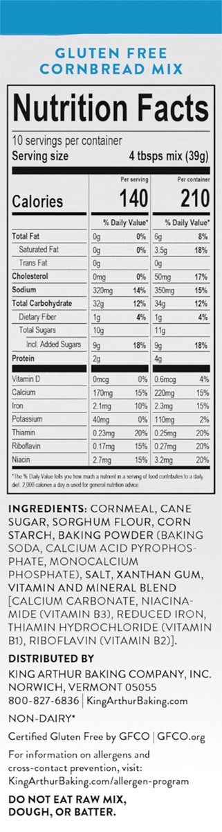 slide 4 of 6, King Arthur Gluten Free Cornbread Mix, 14 oz