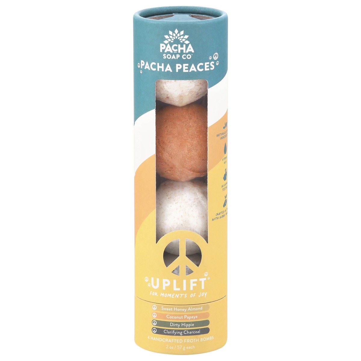 slide 1 of 12, Pacha Soap Co. Uplift Assorted Froth Bombs 4 - 2 oz Each, 4 ct