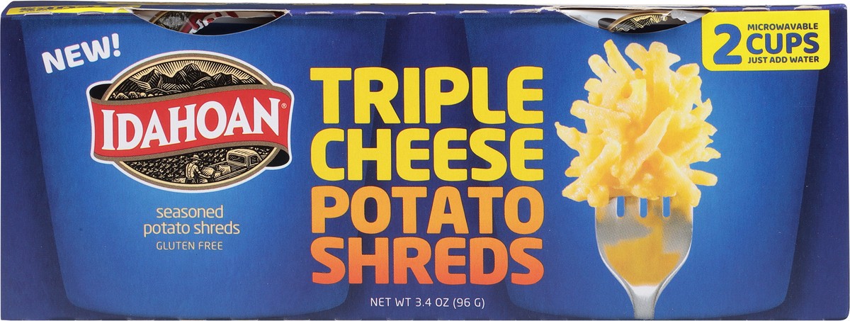slide 6 of 9, Idahoan Triple Cheese Shreds Cups, 2 ct
