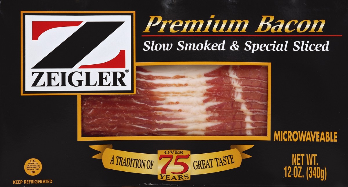 slide 1 of 4, Zeigler Bacon 12 oz, 12 oz