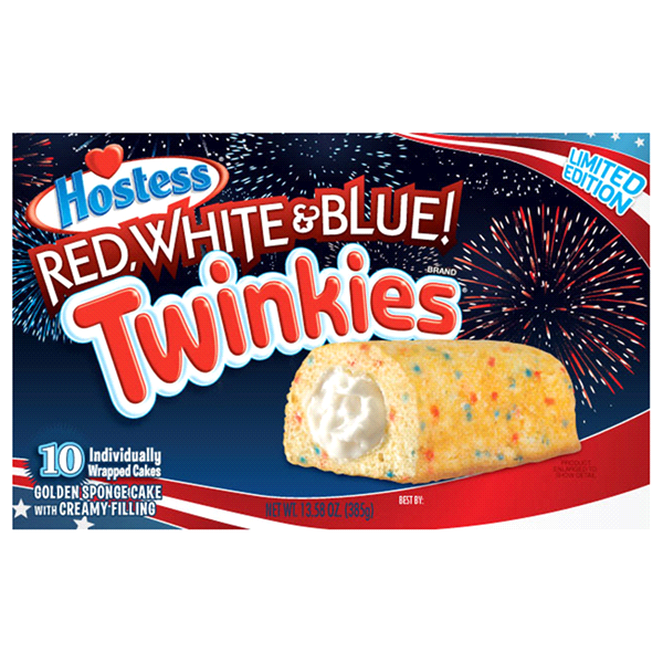 slide 1 of 9, Hostess Red White & Blue Twinkies, 10 ct