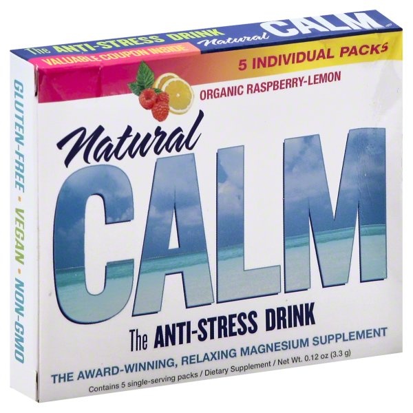 slide 1 of 1, Natural Vitality Natural Calm Anti-Stress Drink Organic Raspberry-Lemon, 5 ct