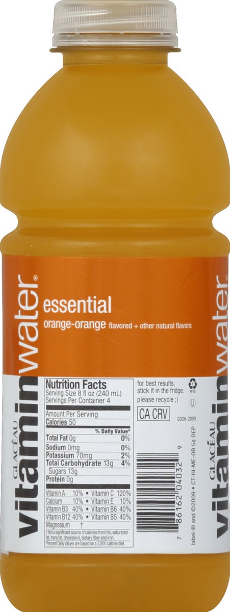 slide 3 of 4, vitaminwater Water Beverage, Nutrient Enhanced, Essential, Orange-Orange - 32 oz, 32 oz