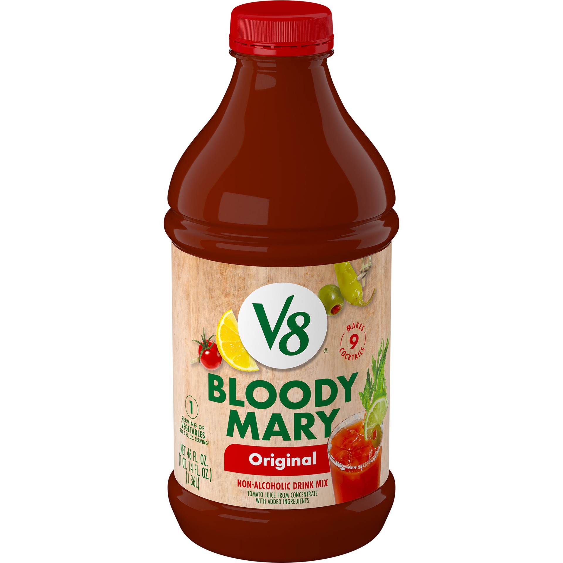 slide 1 of 5, V8 Bloody Mary Mix, 46 fl oz Bottle, 46 fl oz