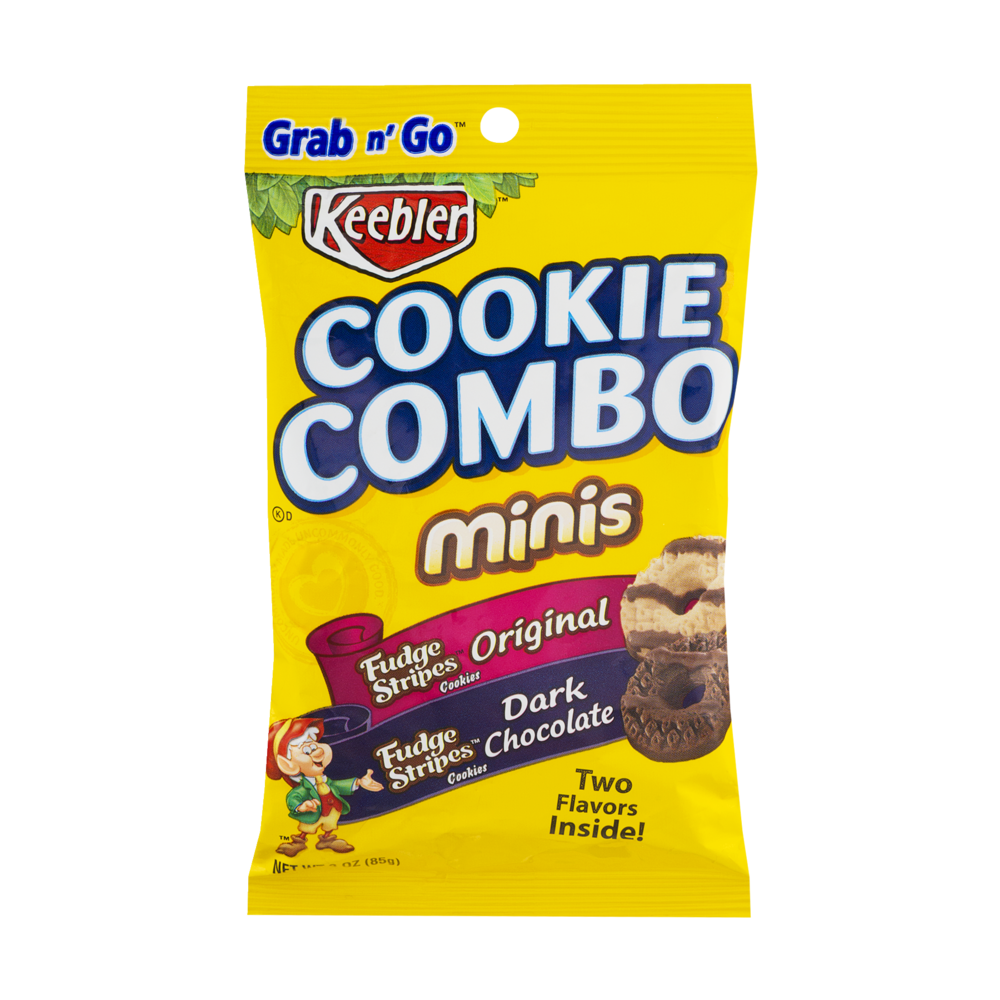 slide 1 of 1, Keebler Grab'n Go Fudge Stripes Cookie Combo, 3 oz