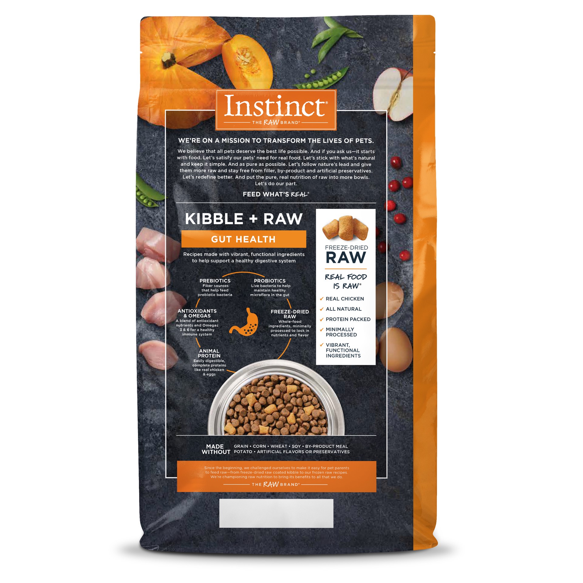 slide 3 of 8, Instinct Raw Boost Gut Health Chicken Dry Dog Food, 4 lb. Bag, 4 lb