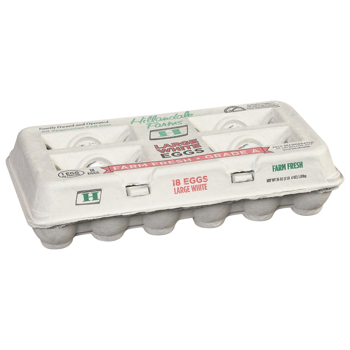 slide 7 of 9, Hillandale Farms Large White Farm Fresh Eggs 18 ea, 18 ct