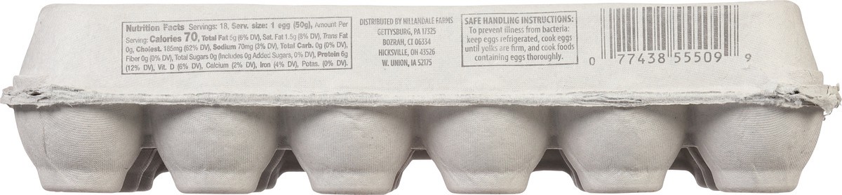 slide 8 of 9, Hillandale Farms Large White Farm Fresh Eggs 18 ea, 18 ct