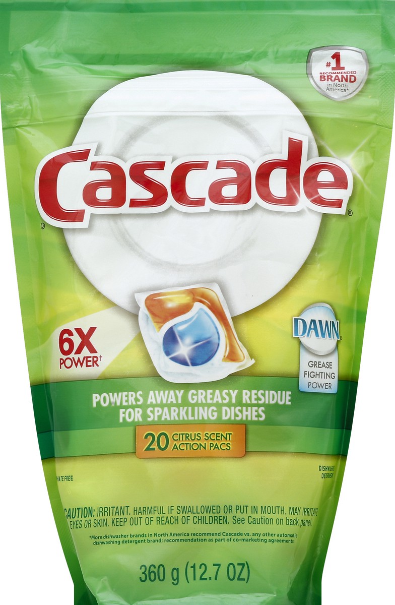 slide 1 of 3, Cascade Dishwasher Detergent 20 ea, 20 ct