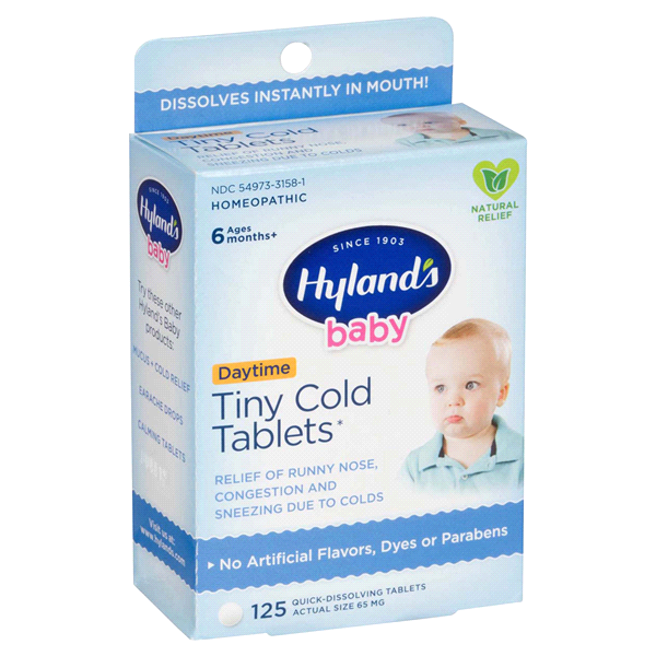 slide 1 of 1, Hyland's Baby Tiny Cold Tablets, 125 ct