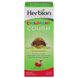 Herbion Naturals Children's with Honey & Natural Cherry Flavor Cough Syrup 5 fl oz