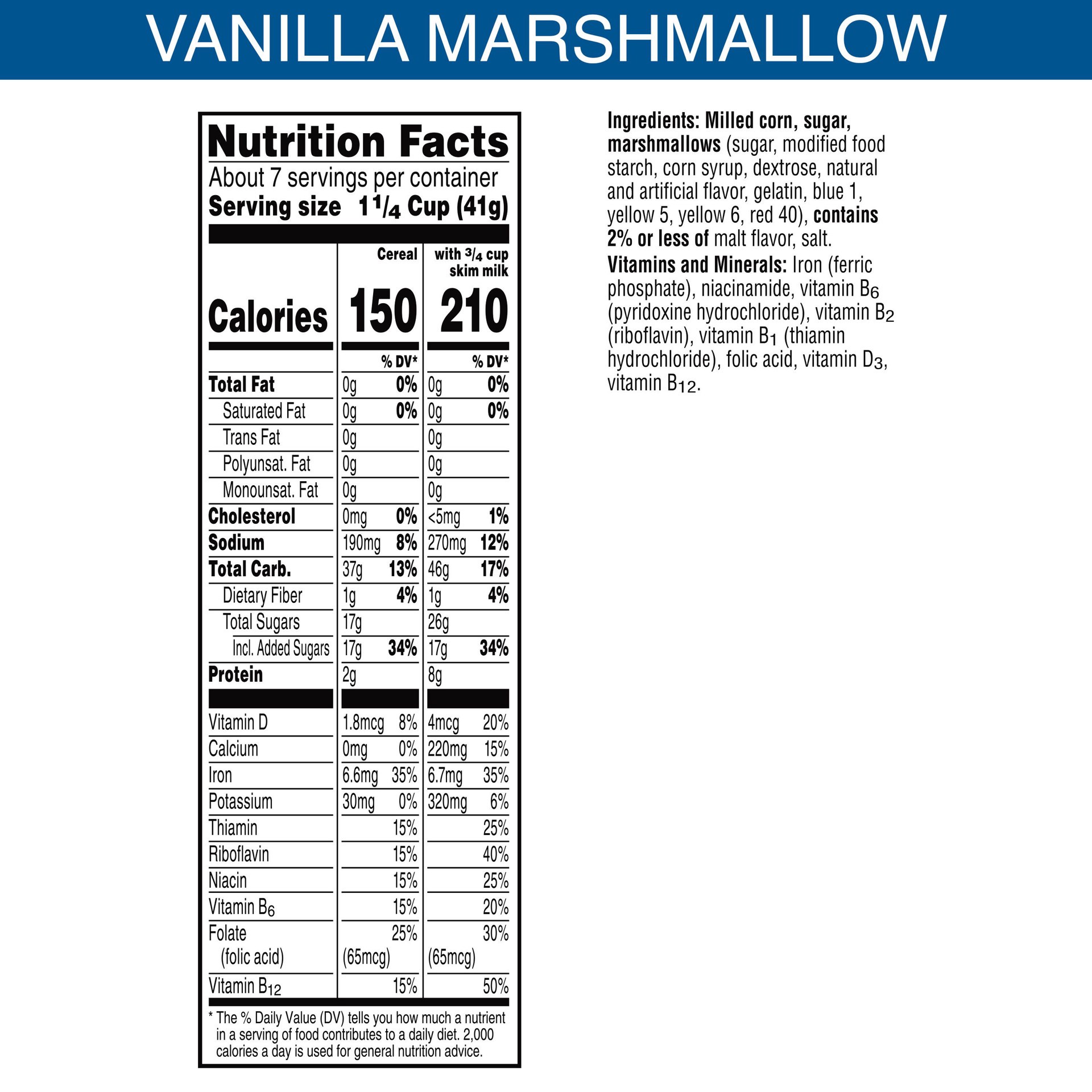 slide 4 of 5, Frosted Flakes Kellogg's Frosted Flakes Cold Breakfast Cereal, 7 Vitamins and Minerals, Kids Snacks, Original with Vanilla Flavored Marshmallows, 10.6oz Box (1 Box), 10.6 oz