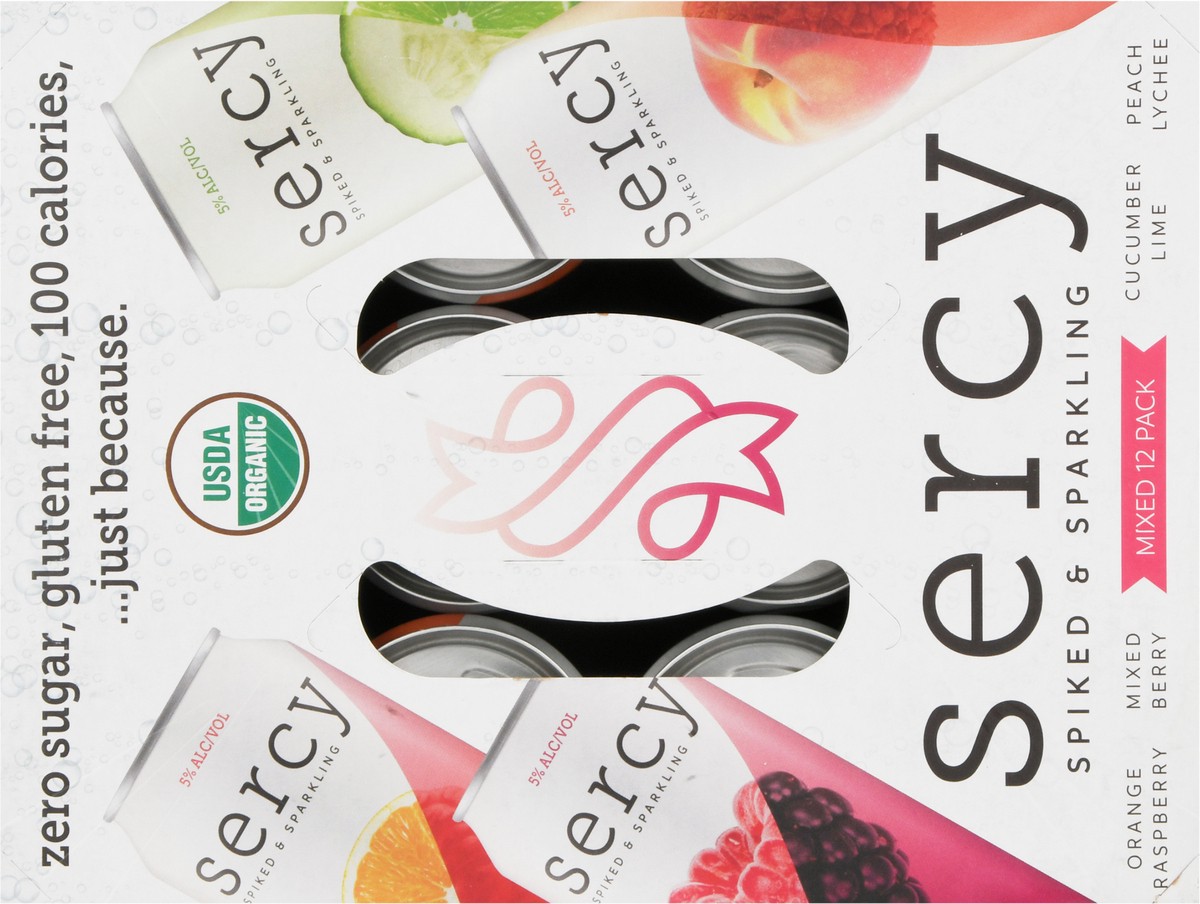 slide 5 of 13, Sercy Spiked & Sparkling Orange Raspberry, Mixed Berry, Cucumber Lime, Peach Lychee Beer 12 - 12 fl oz, 12 ct
