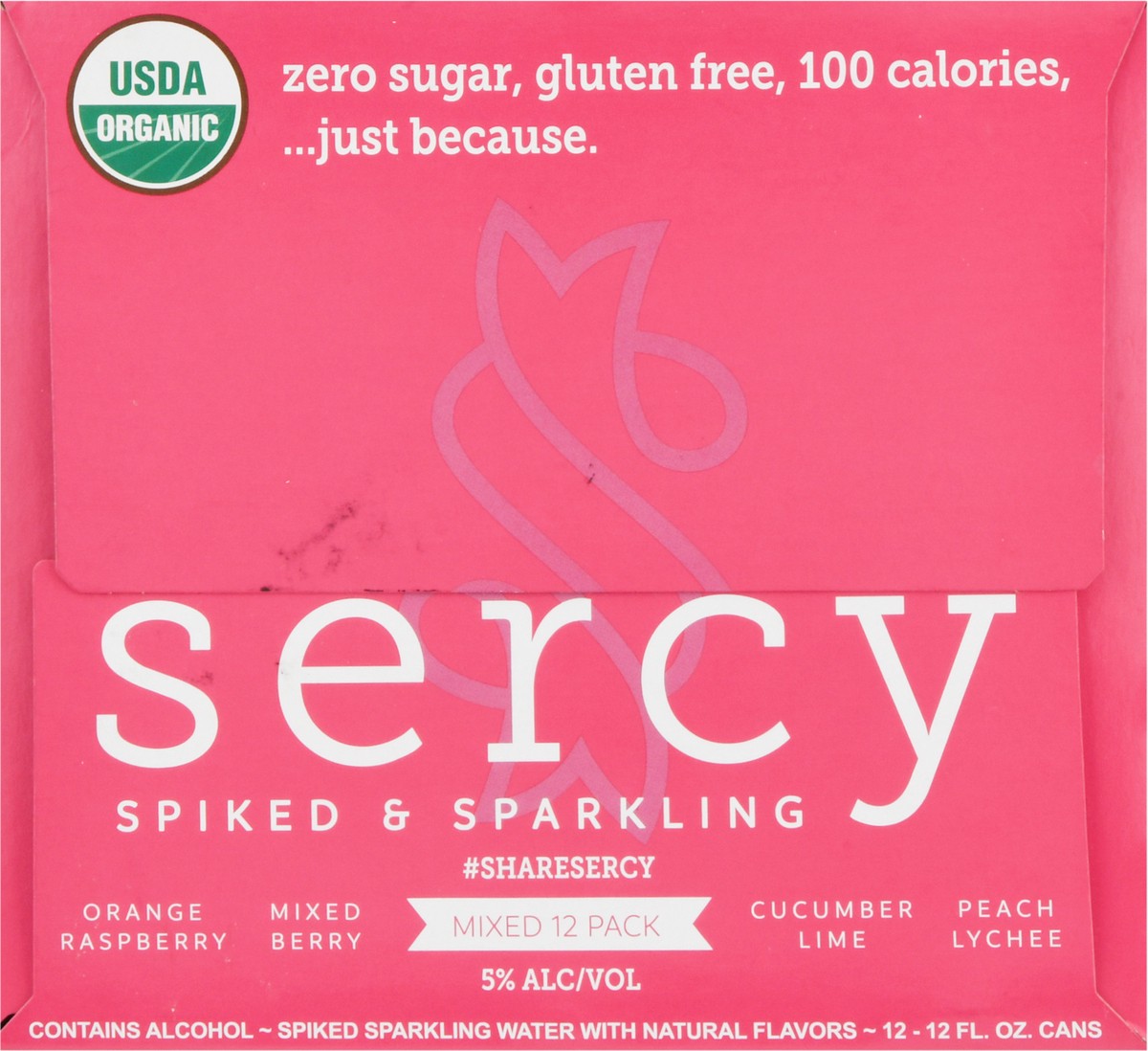 slide 7 of 13, Sercy Spiked & Sparkling Orange Raspberry, Mixed Berry, Cucumber Lime, Peach Lychee Beer 12 - 12 fl oz, 12 ct