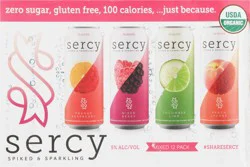 Sercy Spiked & Sparkling Orange Raspberry, Mixed Berry, Cucumber Lime, Peach Lychee Beer 12 - 12 fl oz