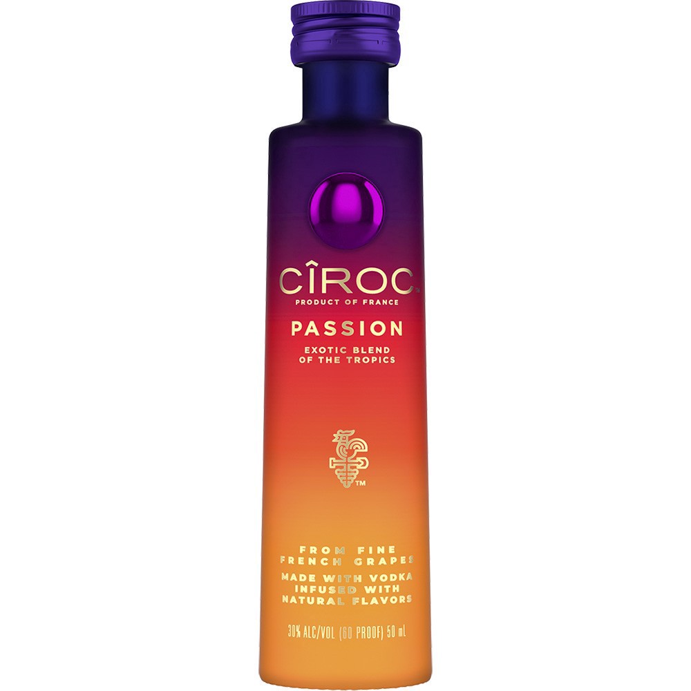 slide 1 of 1, CIROC Passion (Made with Vodka Infused with Natural Flavors), 50 mL, 15 Pack, 50 ml