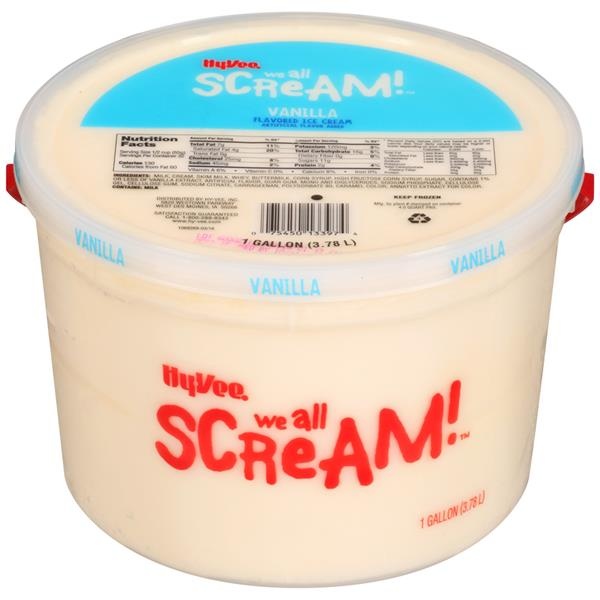 slide 1 of 1, Hy-vee Vanilla Flavored Ice Cream, 1 gal