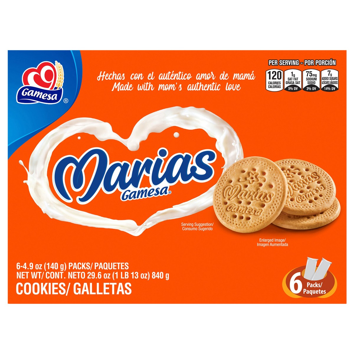 slide 1 of 4, Gamesa Marias Cookies 4.9 Oz 6 Count, 29.6 oz