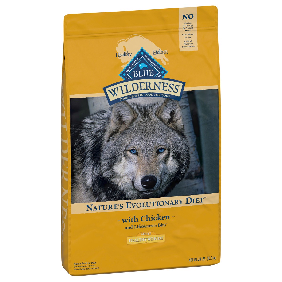 slide 5 of 12, Blue Buffalo Wilderness High Protein, Natural Adult Healthy Weight Dry Dog Food, Chicken 24-lb, 24 lb