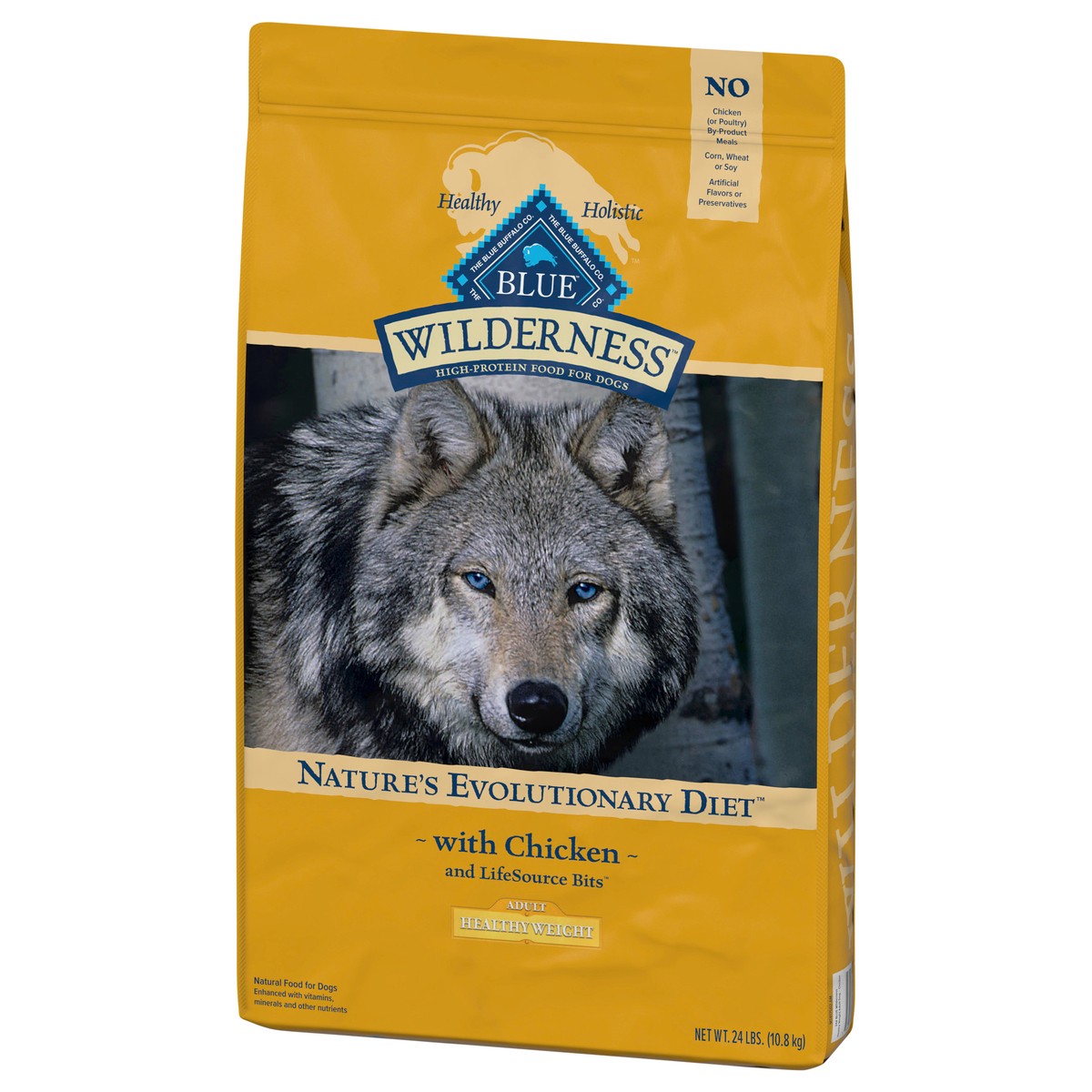 slide 6 of 12, Blue Buffalo Wilderness High Protein, Natural Adult Healthy Weight Dry Dog Food, Chicken 24-lb, 24 lb