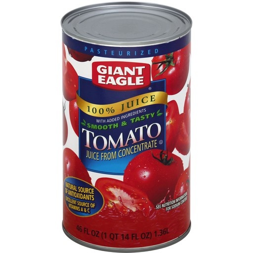 slide 1 of 1, Giant Eagle Tomato 100% Juice, 46 oz