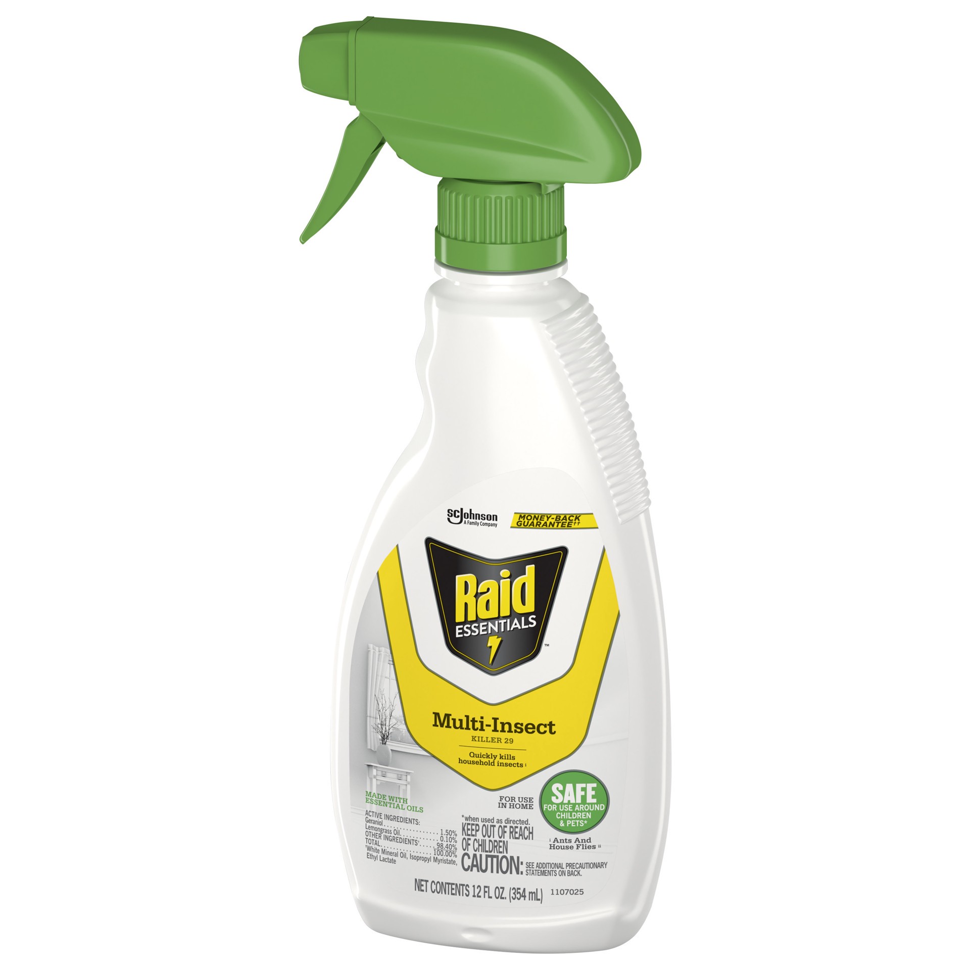 slide 4 of 5, Raid Essentials Multi-Insect Killer 29, Essential Oil Insecticide for Home, 12 oz, 12 fl oz