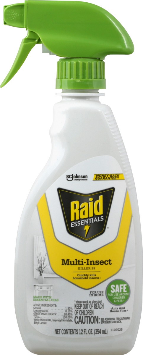slide 1 of 5, Raid Essentials Multi-Insect Killer 29, Essential Oil Insecticide for Home, 12 oz, 12 fl oz