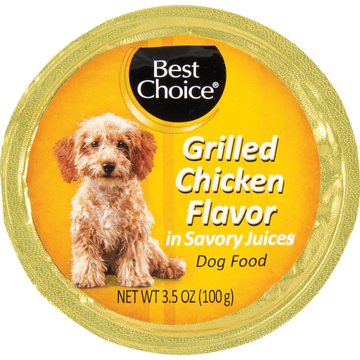 slide 1 of 1, Best Choice Grilled Chicken Dog Food Cup, 3.5 oz