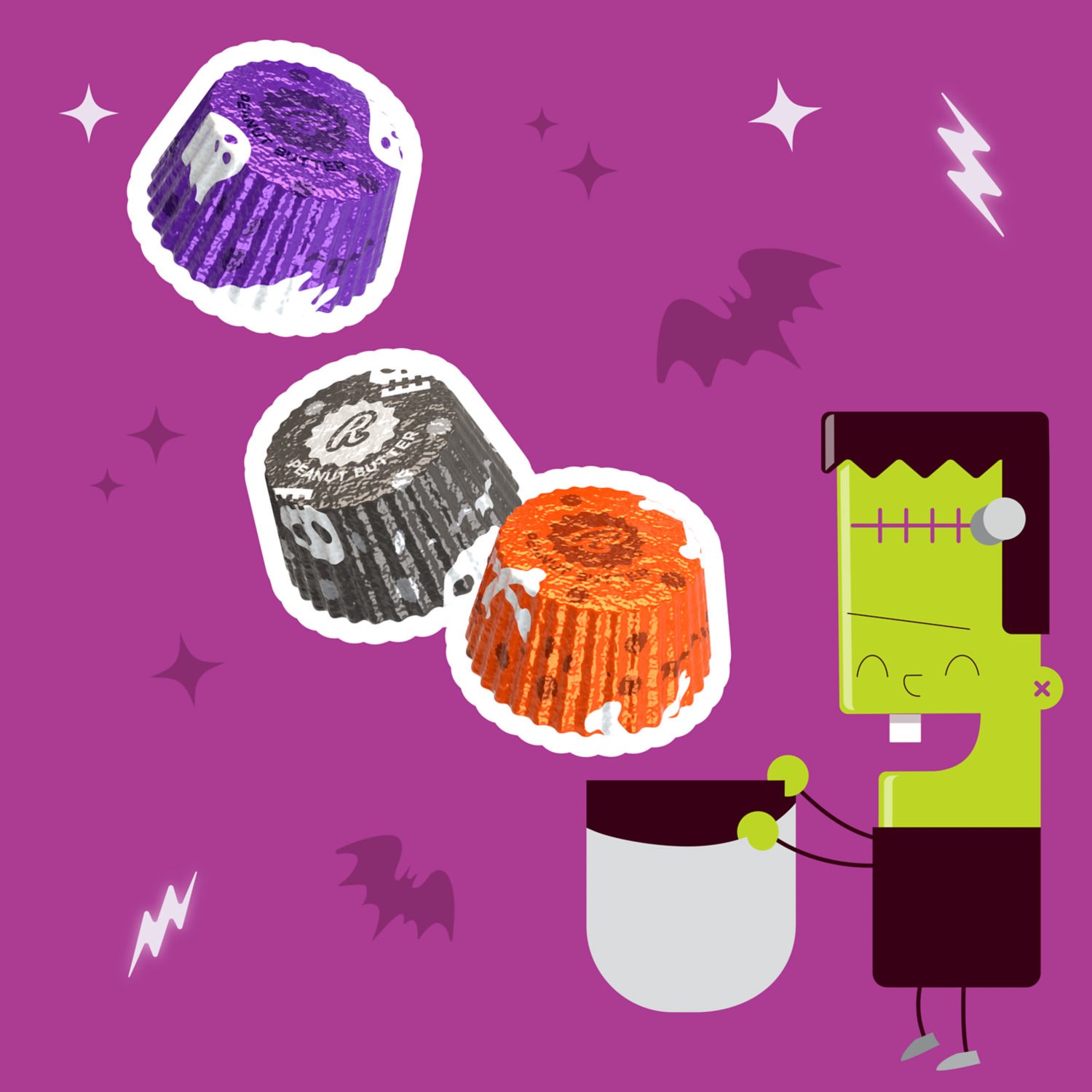 slide 6 of 8, Reese's Miniatures Milk Chocolate Peanut Butter Cups, Halloween Candy Bag, 31 oz, 31 oz